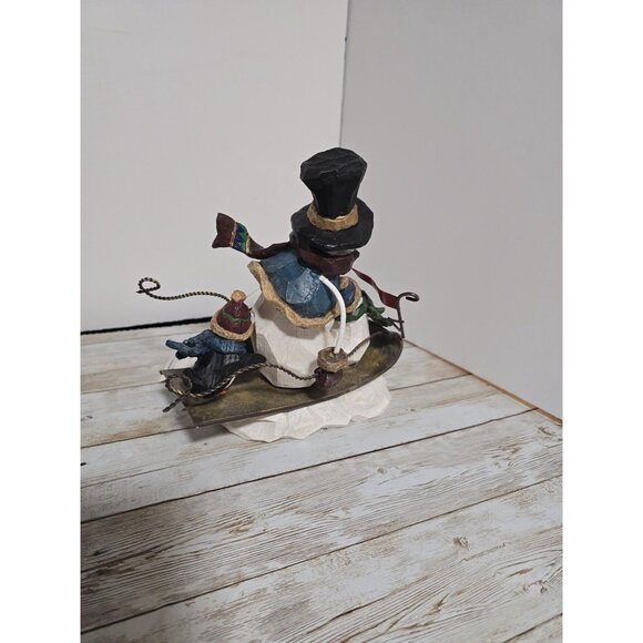 Lot of 2 Wooden Snowman Carved Decorations Snowman Hanging Stars on Trees and Sn - Picture 7 of 9